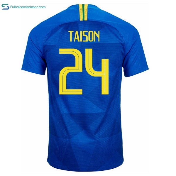 Camiseta Brasil 2ª Taison 2018 Azul